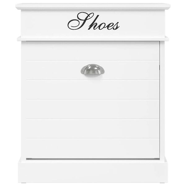 vidaXL シューズキャビネット ホワイト 50x28x58cm 桐材