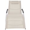 vidaXL サンラウンジャー ピロー付き アルミ＆合成繊維製 クリーム