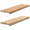 vidaXL 窓枠 2個セット 未処理 90x25x2cm 無垢材オーク
