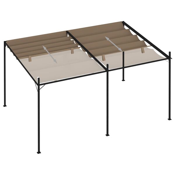 vidaXL ガゼボ 引き込み式ルーフ付き トープ 400x300x233cm