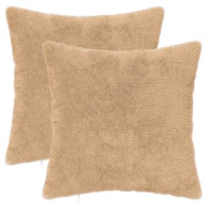 vidaXL クッションカバー 2 個 HEERLEN クリーム 40 x 40 cm フェイクラビット