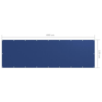vidaXL バルコニースクリーン ブルー 120x400cm オックスフォード生地
