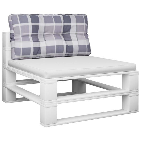 vidaXL パレットソファクッション 70x40x10cm グレー チェック柄