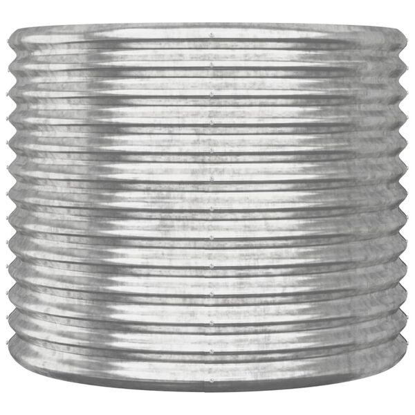 vidaXL ガーデンプランター 亜鉛メッキスチール 80x80x68 cm シルバー