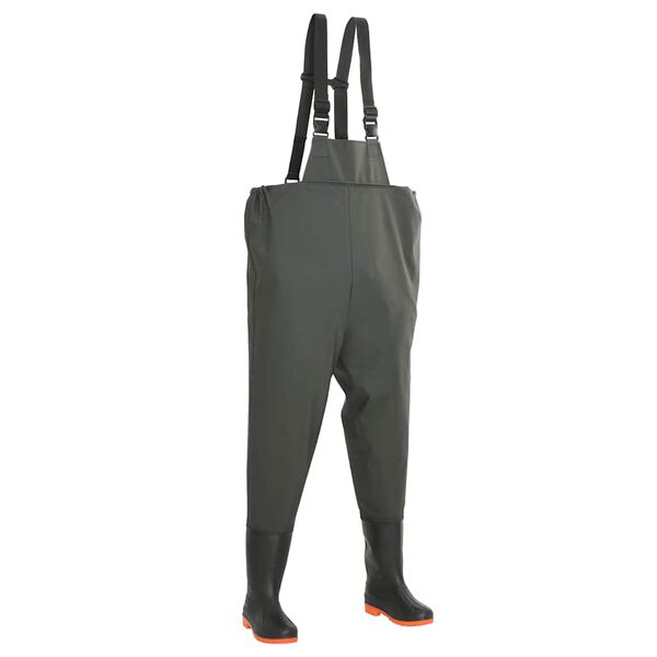 vidaXL ウェーディングパンツ ブーツ付き グリーン サイズ41