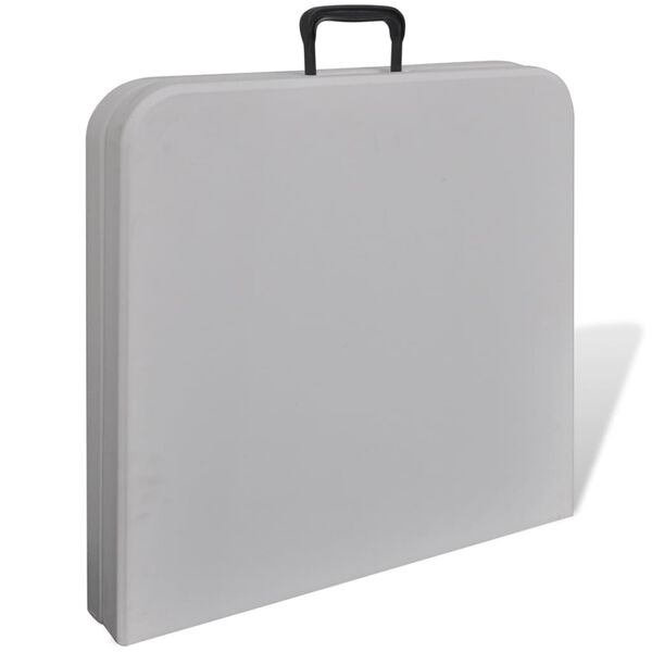 vidaXL 折りたたみガーデンテーブル 122cm HDPE製 ホワイト