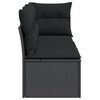 vidaXL ガーデンソファ クッション付き 3人掛け ブラック ポリラタン