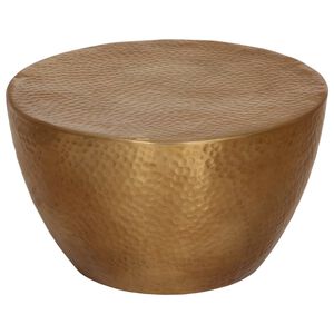 vidaXL コーヒーテーブル 槌目仕上げのアルミニウム &Oslash;50x30cm 真ちゅう色
