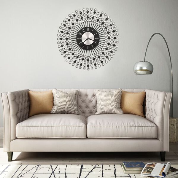 vidaXL ウォールクロック メタル 43 cm ブラック