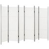 vidaXL 間仕切り 6枚パネル ホワイト 300x180cm
