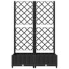 vidaXL ガーデンプランター トレリス付き ブラック 80x40x121.5 cm PP