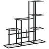 vidaXL フラワースタンド 94.5x25x88 cm ブラックメタル