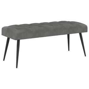 vidaXL ボタンタフトのベンチ ダークグレー 110 x 40 x 46 cm ベルベット