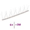 vidaXL 5列 鳥＆鳩よけスパイク 6点セット 3m ステンレススチール製