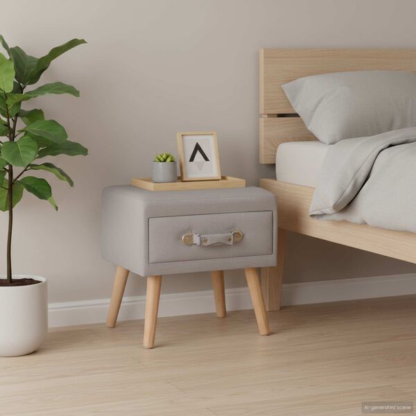 vidaXL ベッドサイドキャビネット グレー 40x35x40cm 布製