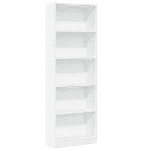 vidaXL ブックケース ホワイト 60x24x176 cm エンジニアードウッド