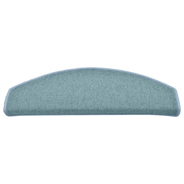 vidaXL 階段マット 15枚入り 65x24x4 cm シーブルー 半円形 Lサイズ