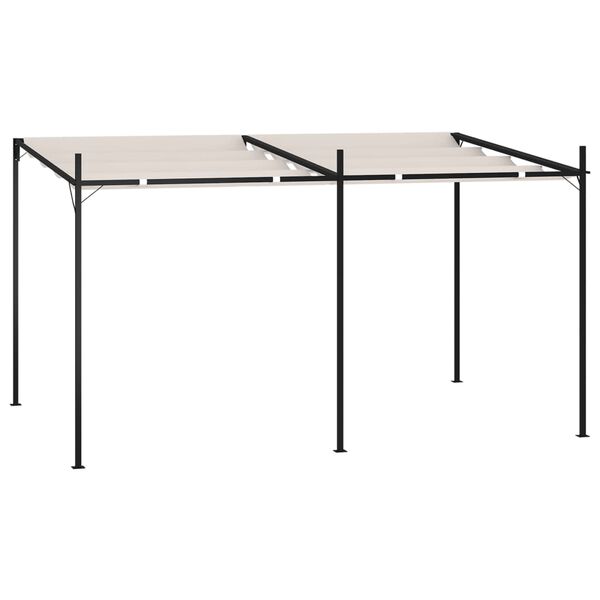 vidaXL ガゼボ 引き込み式ルーフ付き クリーム 400x300x233cm