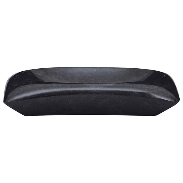 vidaXL 洗面器 50x35x10cm 大理石 ブラック