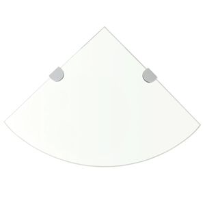 vidaXL コーナーシェルフ クローム棚受け付き ガラス製 透明 25x25cm