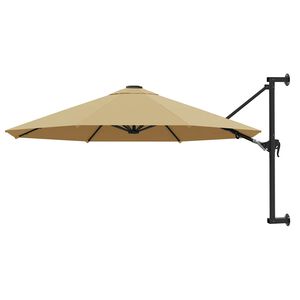 vidaXL 　壁面取付け型パラソル 金属ポール付き 300 cm トープ