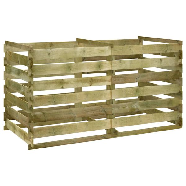 vidaXL 堆肥箱 スラットデザイン 含浸松材 180x90x90cm