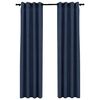 vidaXL リネン風 遮光カーテン 2面タイプ 140x245cm ハトメ付き ブルー