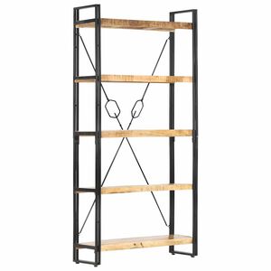vidaXL 5段 書棚 90x30x180cm マンゴー無垢材