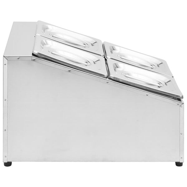 vidaXL ガストロノーム容器ホルダー GN 1/6パン4点付き ステンレススチール製