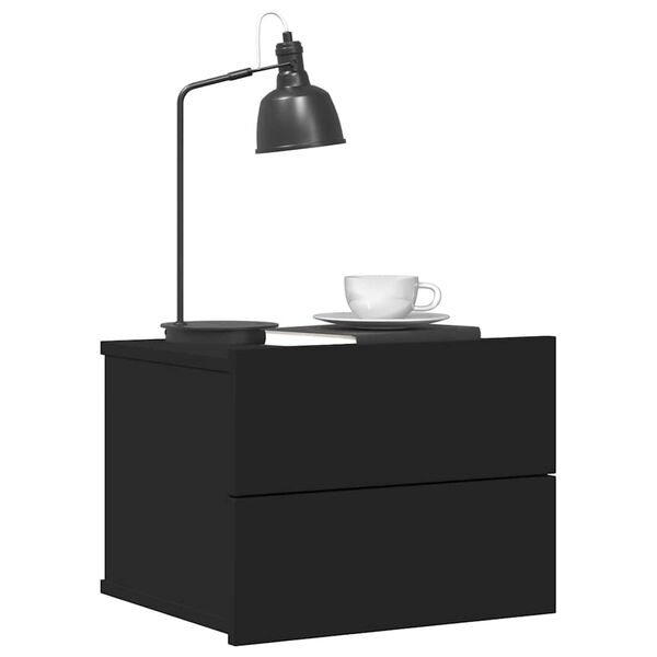 vidaXL ベッドサイドキャビネット ブラック40x30x30cm エンジニアリングウッド