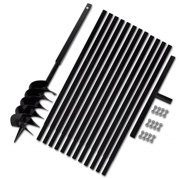 vidaXL グラウンドドリル ハンドル付き 150mm 延長チューブ 13m スチール