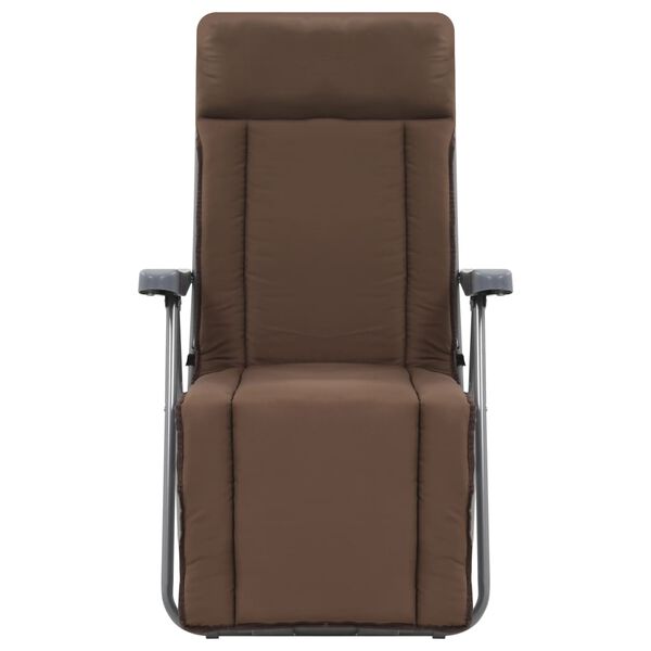 vidaXL 折りたたみガーデンチェア クッション付き 2点 ブラウン