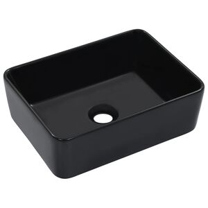 vidaXL 洗面器 40x30x13cm 陶器製 ブラック