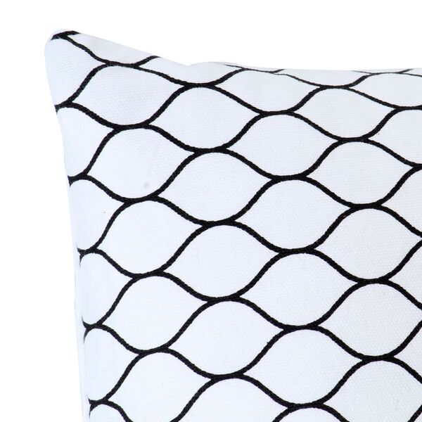 vidaXL クッション2点 柄プリント ブラック＆ホワイト 40x40cm コットン製