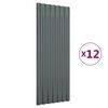 vidaXL ルーフパネル 12点 亜鉛メッキスチール アントラシート 100x36 cm