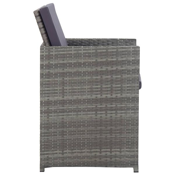 vidaXL 屋外ダイニング5点セット ポリラタン＆アカシア材 アントラシート