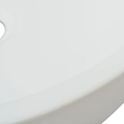 vidaXL 洗面ボウル 陶器製 42x12cm 丸型 ホワイト