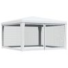 vidaXL パーティーテント メッシュサイドウォール4枚付き 4x4m ホワイト