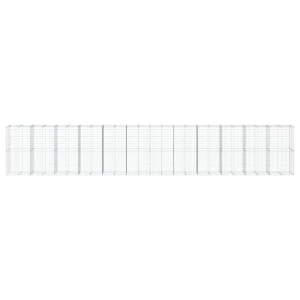 vidaXL 蛇籠バスケット カバー付き 1200x100x200cm 亜鉛メッキ鉄