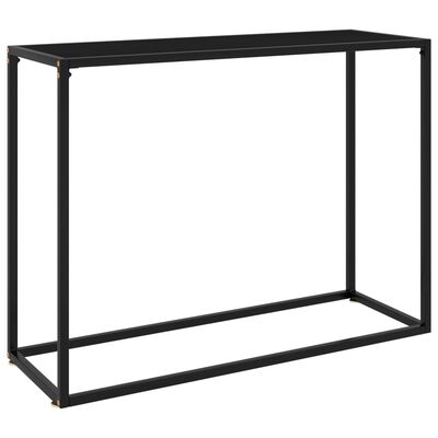 vidaXL コンソールテーブル ブラック 100x35x75cm 強化ガラス製