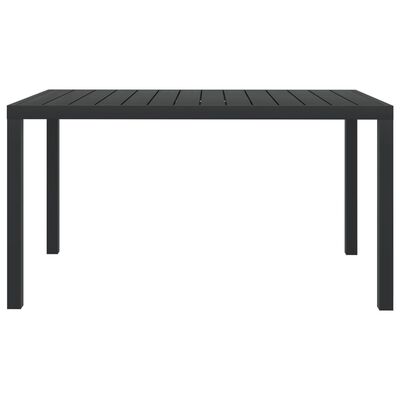 vidaXL ガーデンテーブル ブラック 150x90x74cm アルミ＆WPC製
