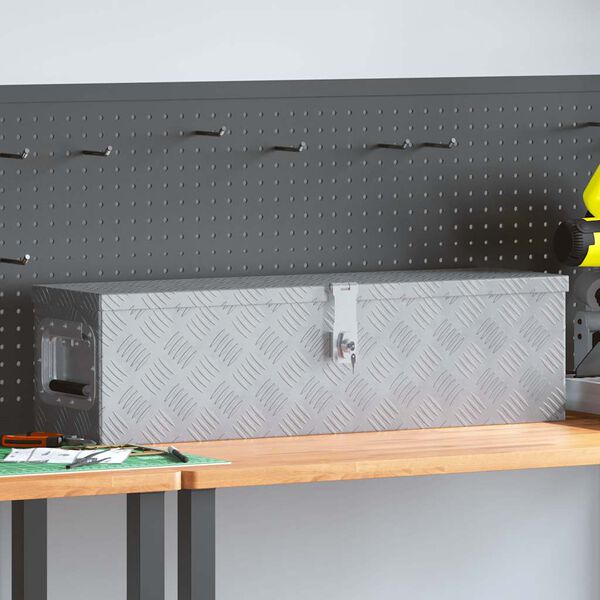 vidaXL アルミボックス 80.5x22x22cm シルバー