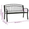 vidaXL ガーデンベンチ テーブル付き 120 cm スチール製 ブラック