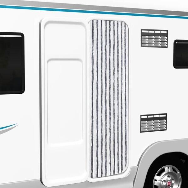 vidaXL 虫よけカーテン グレー＆ホワイト 56x200cm シェニール