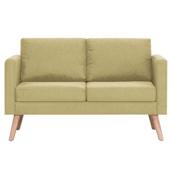 vidaXL 2人掛けソファ 布製 グリーン