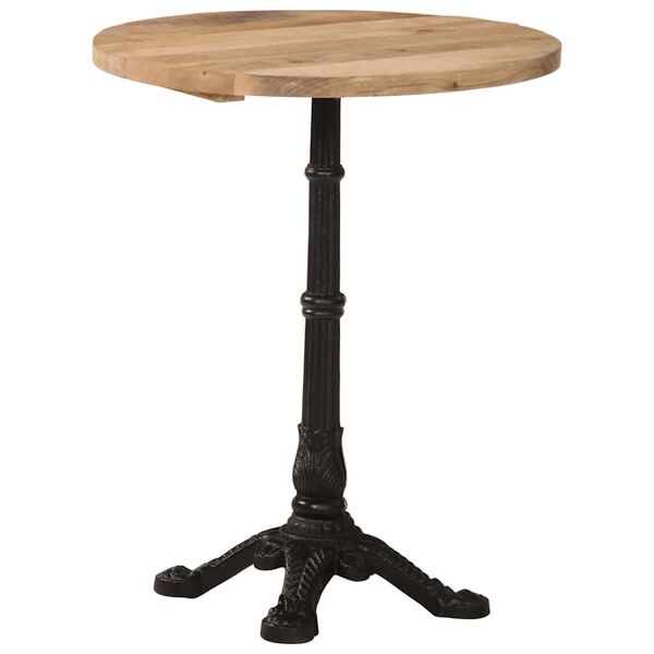 vidaXL ビストロテーブル 直径60x76cm マンゴーウッド (粗目)