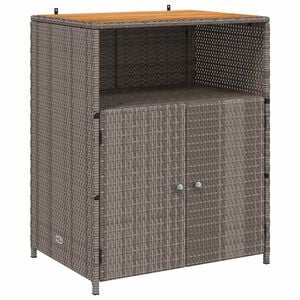 vidaXL キャビネット 棚で ストレージ付き ドア付き 灰色 70 x 50 x 87 cm ポリエステルとロリーラタン