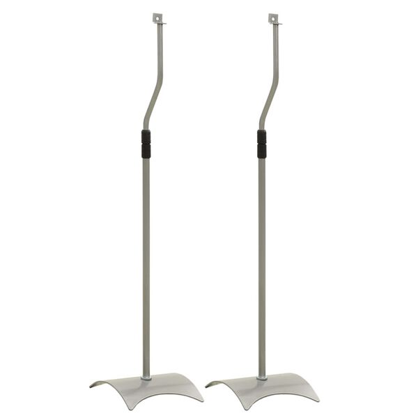 vidaXL ユニバーサルスピーカースタンド シルバー 2点