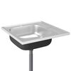 vidaXL キッチンシンク 排水口付き シルバー 600 x 600 x 155 mm ステンレススチール製