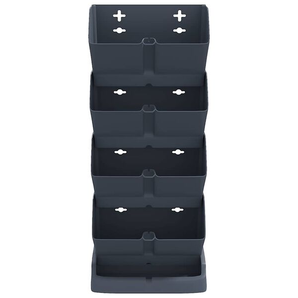 vidaXL 垂直ガーデンプラントセット 4個 アンスラサイト ポリプロピレン